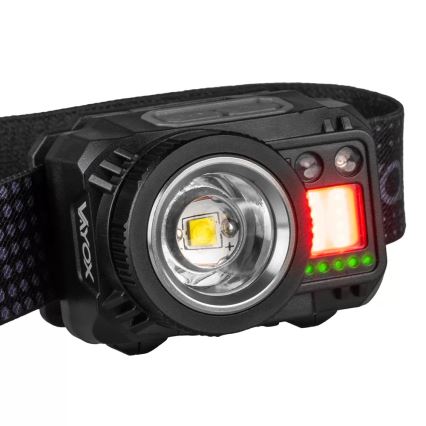 LED Prigušiva punjiva čeona Lampa sa senzorom i crveno svetlo LED/6W/5V/3xAAA IP44 500 Im 1200 mAh