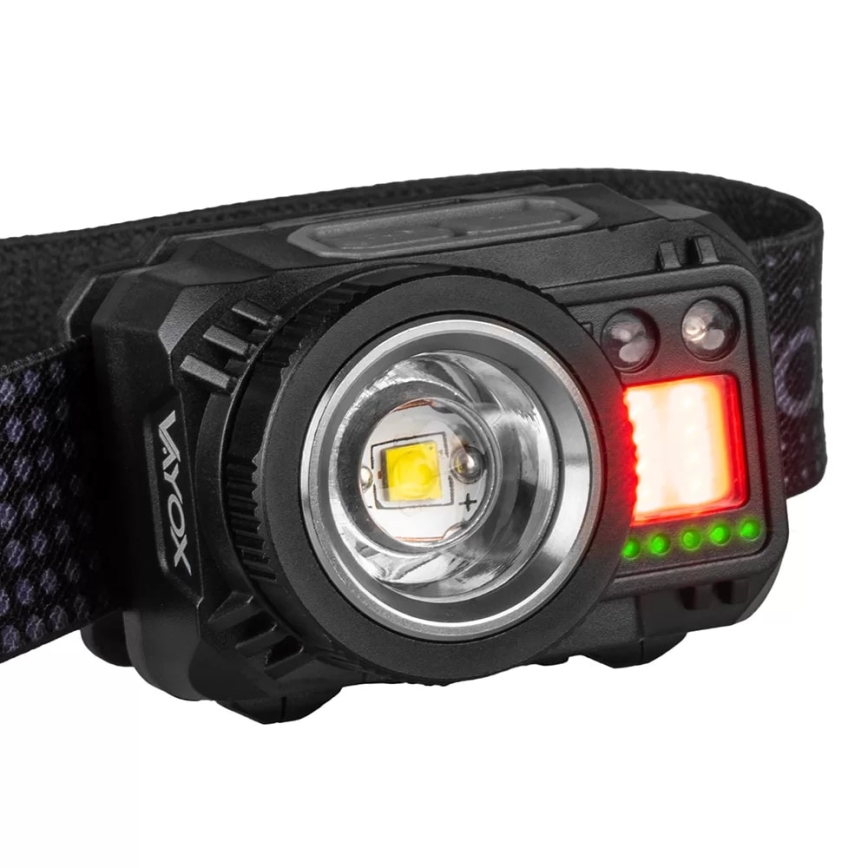 LED Prigušiva punjiva čeona Lampa sa senzorom i crveno svetlo LED/6W/5V/3xAAA IP44 500 Im 1200 mAh