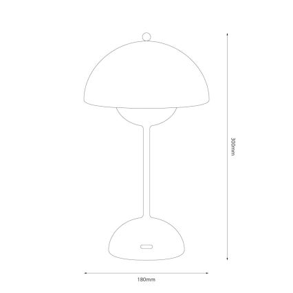 LED punjiva dodirna stona lampa COSTA LED/3W/5V 2400 mAh 3000-6000K crna