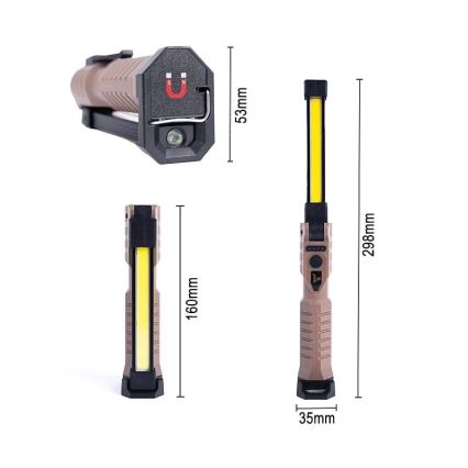 LED Prigušiva punjiva radna baterijska lampa sa funkcijom powerbanka LED/4W/5V IPX4 600 lm 2000mAh