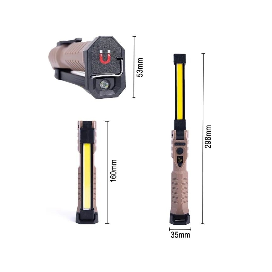 LED Prigušiva punjiva radna baterijska lampa sa funkcijom powerbanka LED/4W/5V IPX4 600 lm 2000mAh