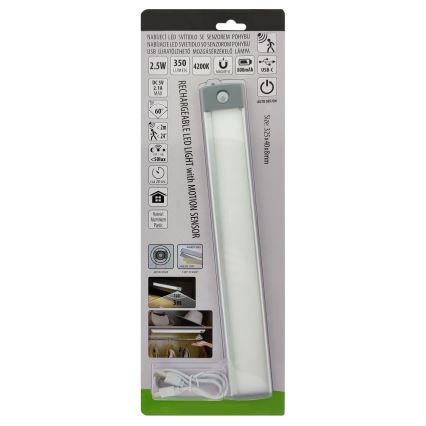 LED Punjiva rasveta za nameštaj sa senzorom LED/2,5W/5V USB 800 mAh 4200K 32,5 cm