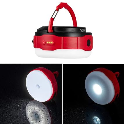 LED Prigušiva punjiva solarna baterijska lampa sa funkcijom powerbank-a LED/3W/5V 3000/4000/6500K IPX6 500 Im 2000 mAh