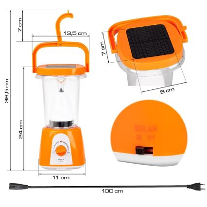 LED Prigušiva punjiva solarna lampa sa funkcijom powerbank-a LED/230V 710 Im 1600 mAh