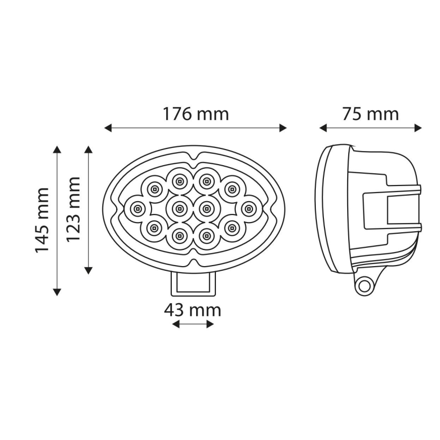 LED Radna baterijska lampa CREE LED/36W/10-30V IP67 6000K