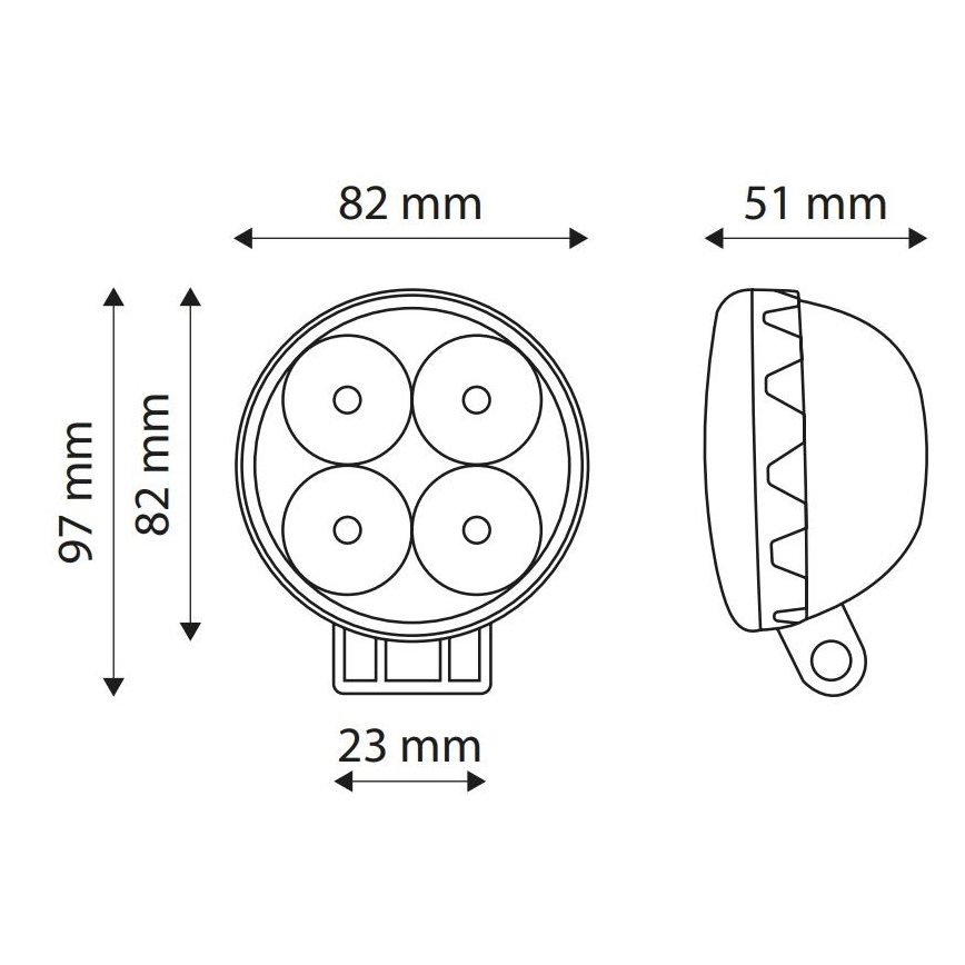 LED Radna baterijska lampa EPISTAR LED/12W/10-30V IP67 6000K