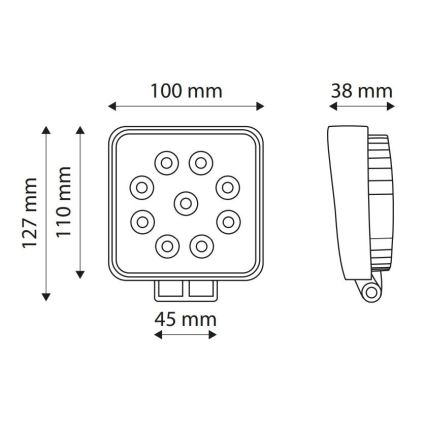 LED Radna baterijska lampa EPISTAR LED/27W/10-30V IP67 6000K