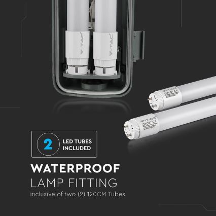 LED Radna fluorescentna cev T8 2xG13/22W/230V IP65 6400K 156 cm