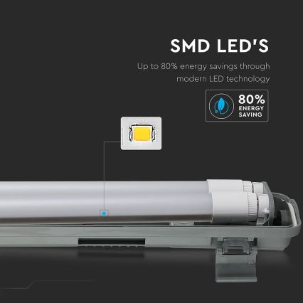 LED Radna fluorescentna cev T8 2xG13/22W/230V IP65 6400K 156 cm
