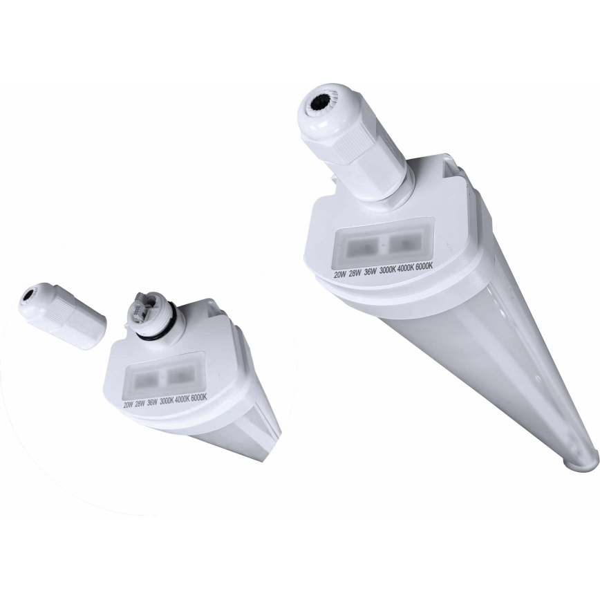 LED Prigušiva tehnička linearna lampa VOLITER LED/20/28/36W/230V 3000/4000/6000K 120 cm IP65 bela