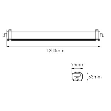 LED Prigušiva tehnička linearna lampa VOLITER LED/20/28/36W/230V 3000/4000/6000K 120 cm IP65 bela