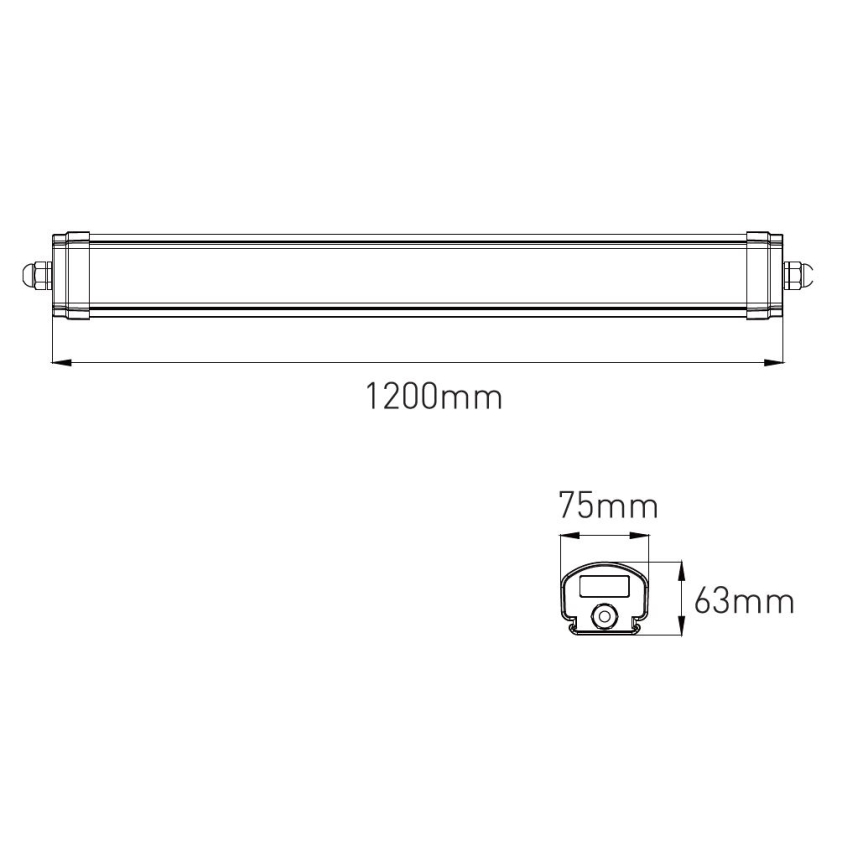 LED Prigušiva tehnička linearna lampa VOLITER LED/20/28/36W/230V 3000/4000/6000K 120 cm IP65 bela
