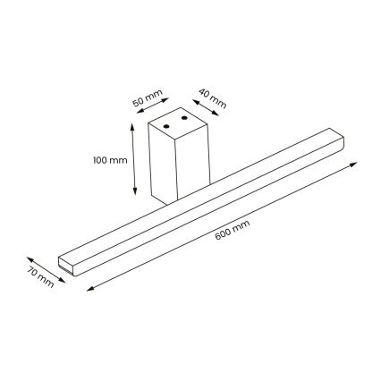 LED Rasveta za ogledalo u kupatilu ARTEMIS LED/13,8W/230V 4000K 60 cm IP44 crno