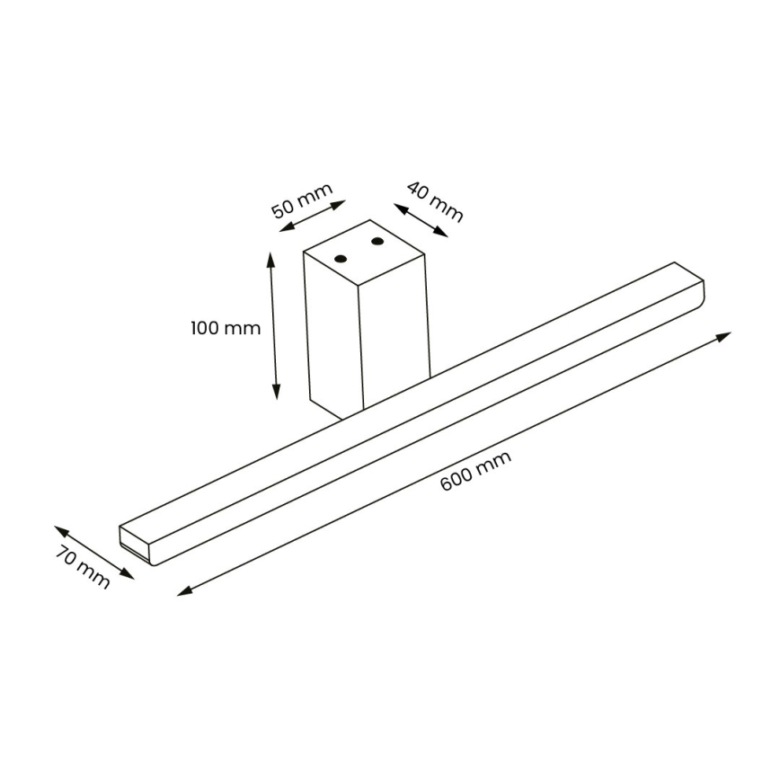 LED Rasveta za ogledalo u kupatilu ARTEMIS LED/13,8W/230V 4000K 60 cm IP44 crno