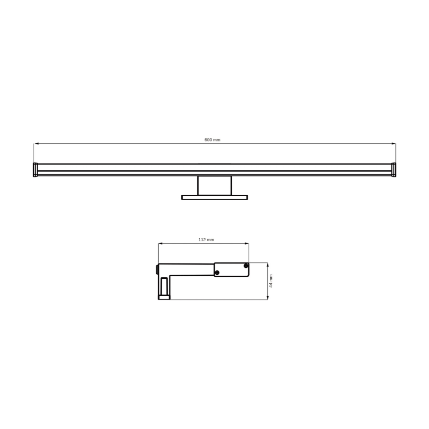 LED Rasveta za ogledalo u kupatilu ELBA LED/12W/230V 4000K 60 cm IP44 crno