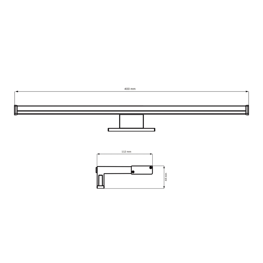 LED Rasveta za ogledalo u kupatilu ELBA LED/8W/230V 4000K 40 cm IP44 crno
