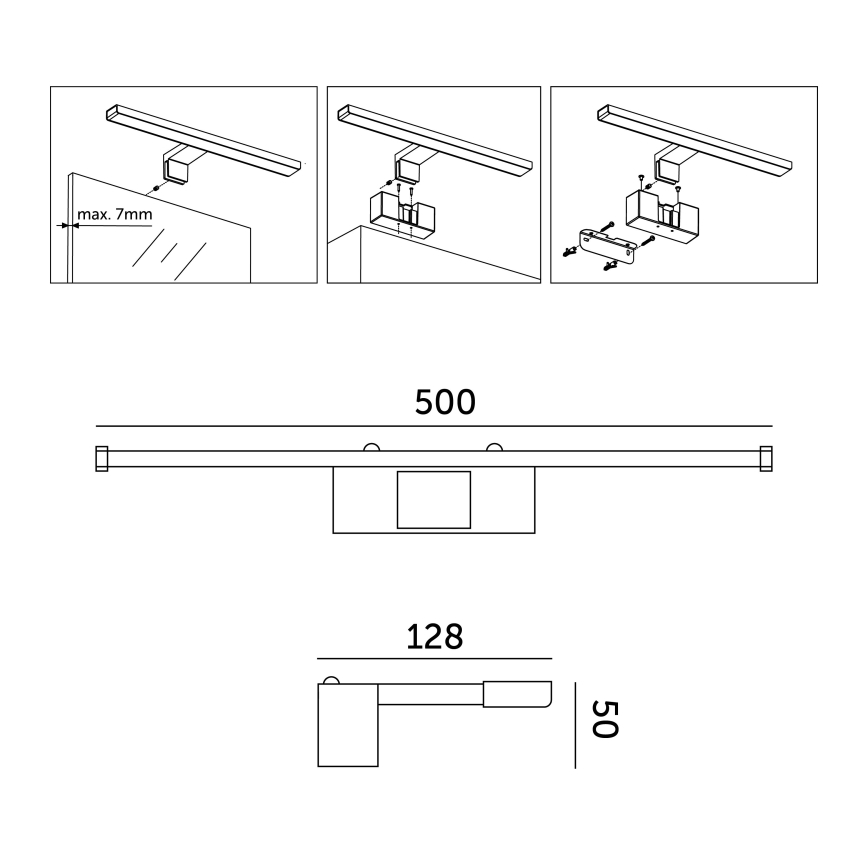 LED Rasveta za ogledalo u kupatilu LED/10W/230V 4000K IP44 50 cm