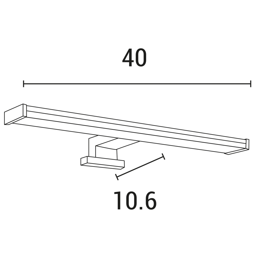 LED Rasveta za ogledalo u kupatilu LED/8W/230V 3000K 40 cm IP44 sjajni krom