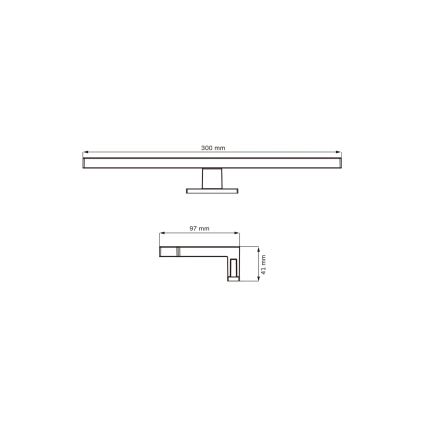 LED Rasveta za ogledalo u kupatilu MILOS LED/5W/230V 4000K 30 cm IP44 crno
