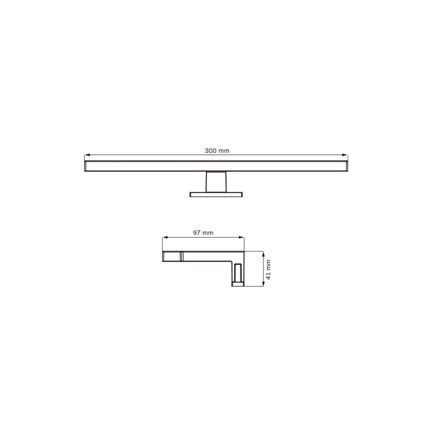 LED Rasveta za ogledalo u kupatilu MILOS LED/5W/230V 4000K 30 cm IP44 crno