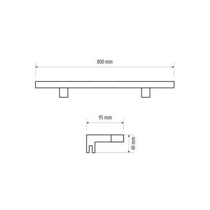 LED Rasveta za ogledalo u kupatilu MIRROR LED/12W/230V 80 cm IP44 crno