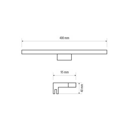 LED Rasveta za ogledalo u kupatilu MIRROR LED/6W/230V 40 cm IP44 crno