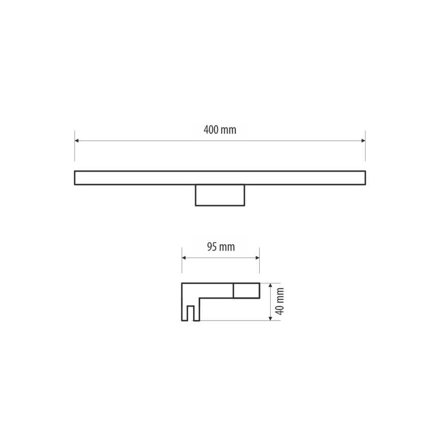 LED Rasveta za ogledalo u kupatilu MIRROR LED/6W/230V 40 cm IP44 crno