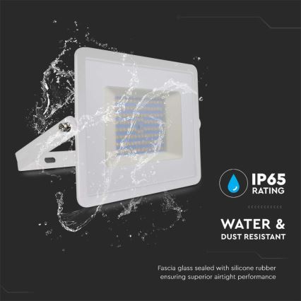 LED Reflektor LED/100W/230V 4000K IP65 bela