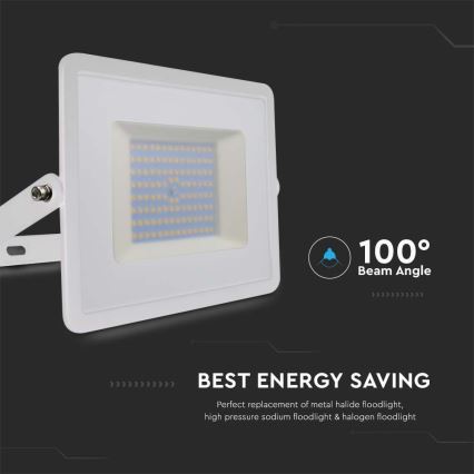 LED Reflektor LED/100W/230V 4000K IP65 bela