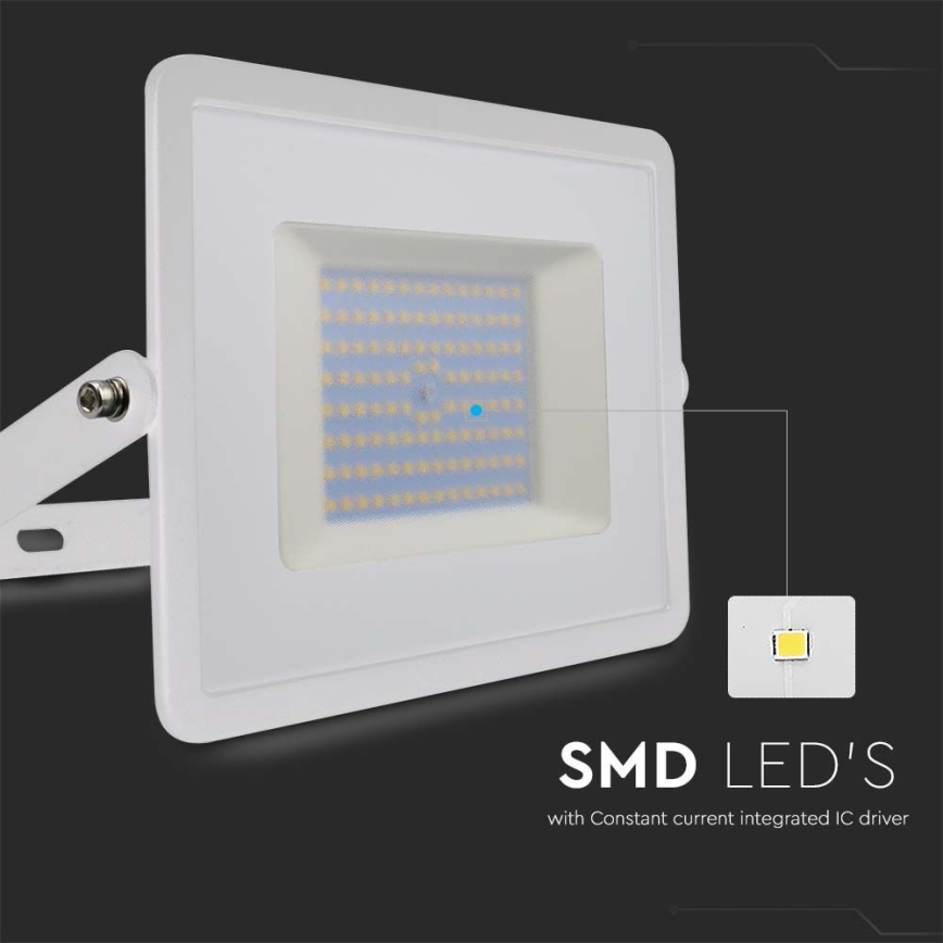 LED Reflektor LED/100W/230V 4000K IP65 bela