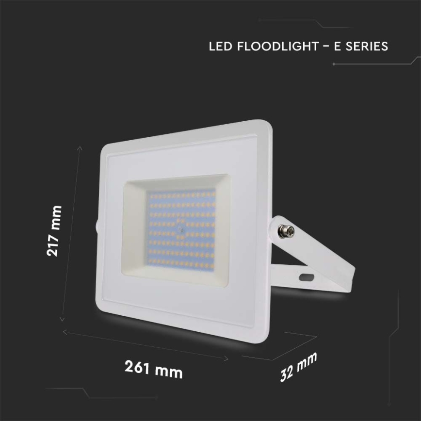 LED Reflektor LED/100W/230V 4000K IP65 bela
