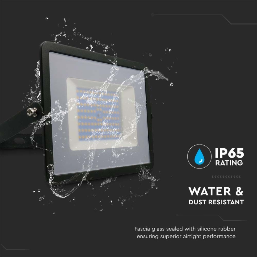 LED Reflektor LED/100W/230V 4000K IP65 crno