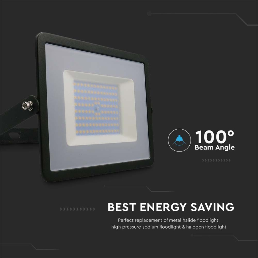 LED Reflektor LED/100W/230V 4000K IP65 crno