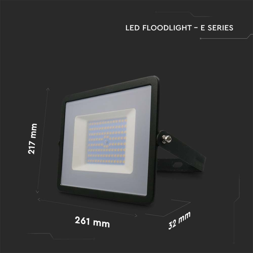 LED Reflektor LED/100W/230V 4000K IP65 crno