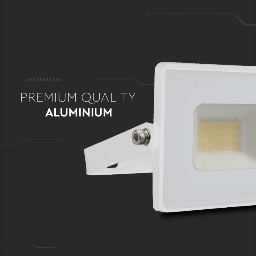 LED Reflektor LED/20W/230V 6500K IP65 bela