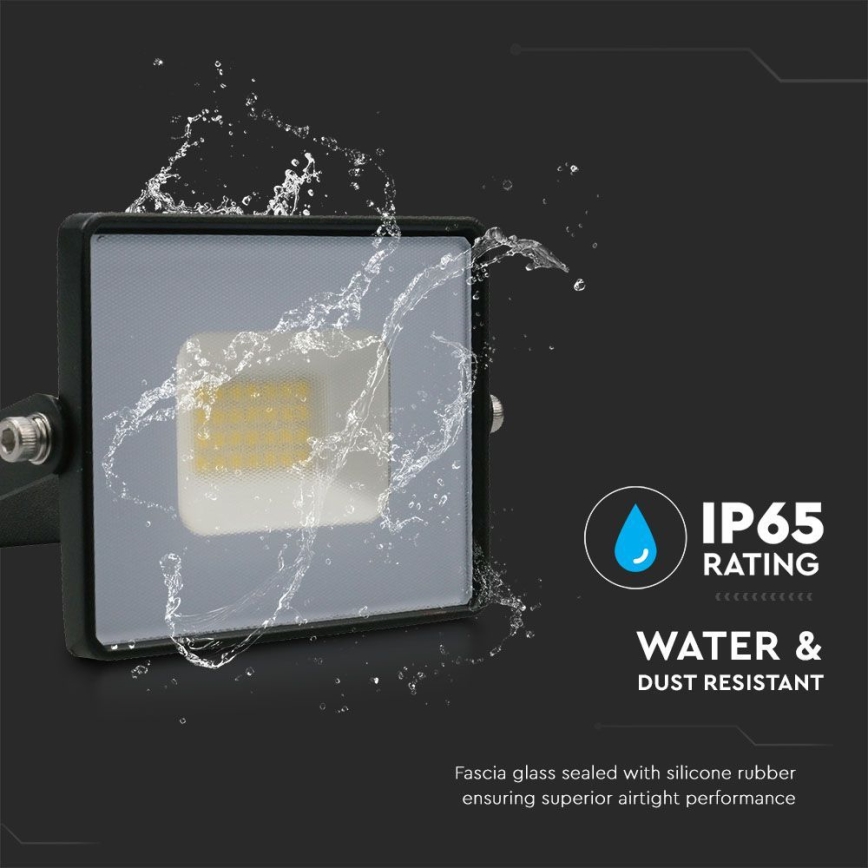 LED Reflektor LED/20W/230V 6500K IP65 crno
