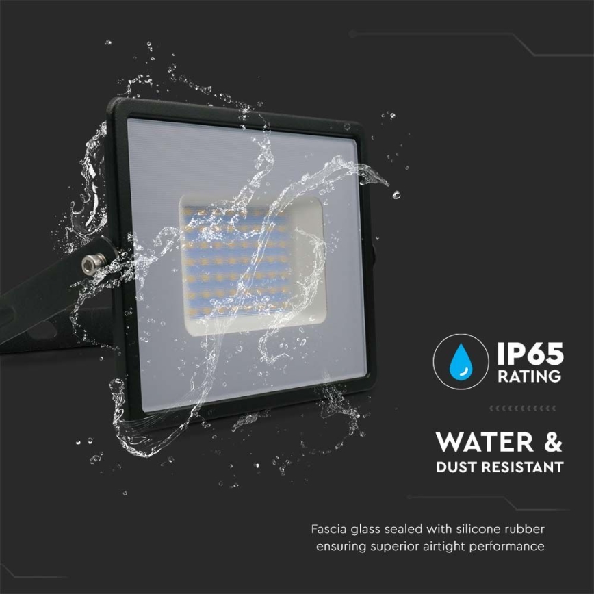 LED Reflektor LED/50W/230V 4000K IP65 crno