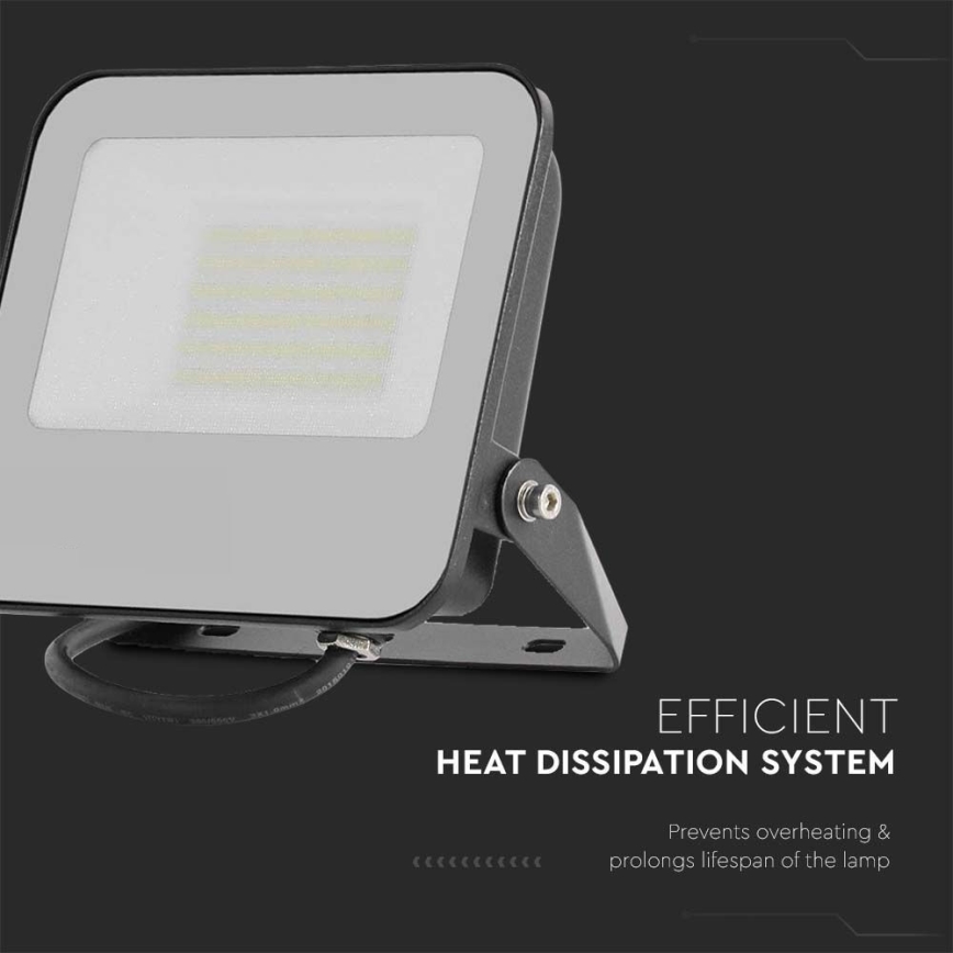 LED Reflektor LED/50W/230V 4000K IP65 crno
