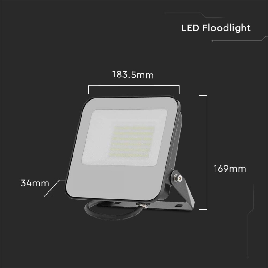 LED Reflektor LED/50W/230V 4000K IP65 crno