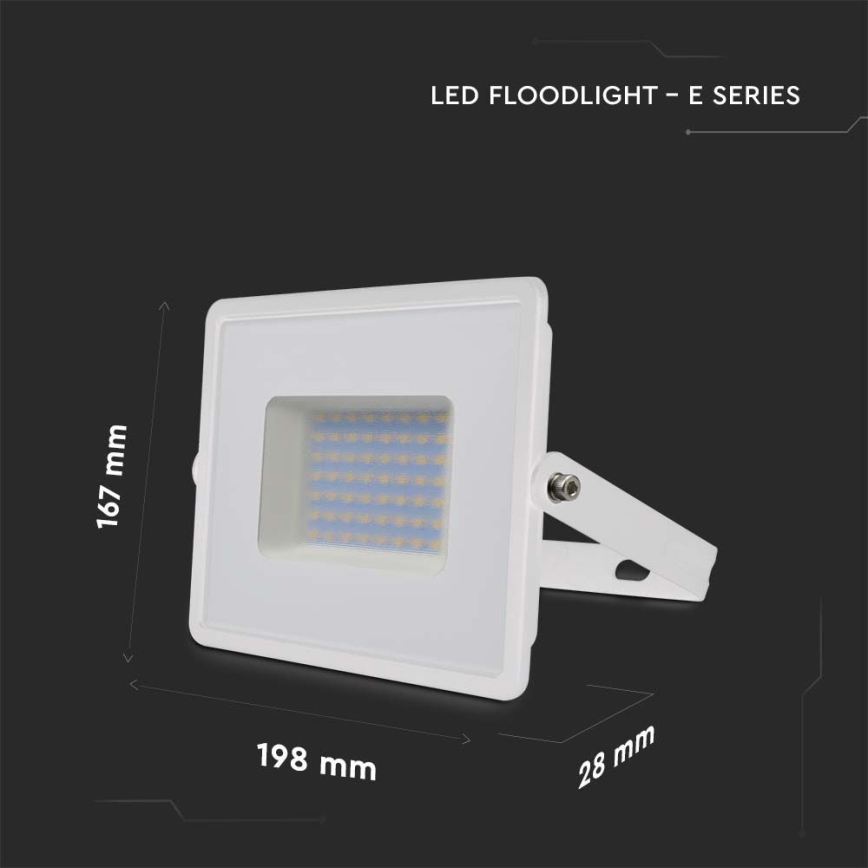 LED Reflektor LED/50W/230V 6500K IP65 bela