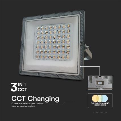 LED Reflektor LED/50W/230V IP65 3000/4000/6500K sivo