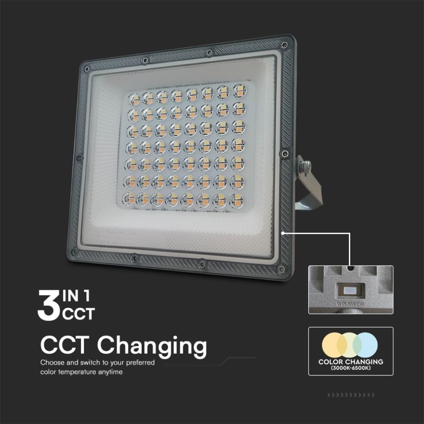 LED Reflektor LED/50W/230V IP65 3000/4000/6500K sivo