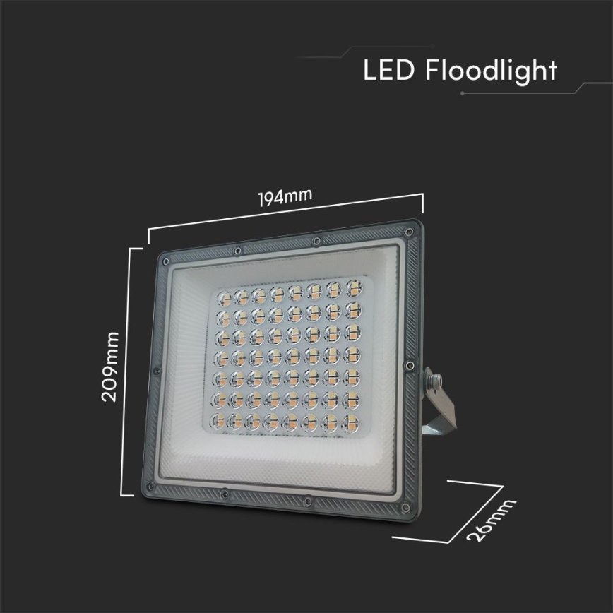 LED Reflektor LED/50W/230V IP65 3000/4000/6500K sivo