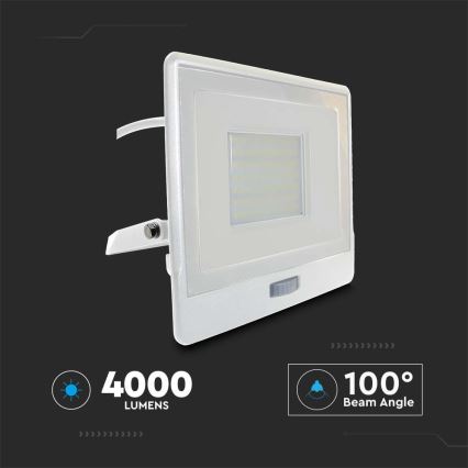 LED Reflektor sa senzorom LED/50W/230V 4000K IP65 bela