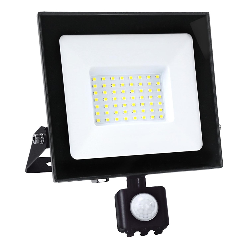 LED Reflektor sa senzorom LED/50W/230V 6500K IP44 crno