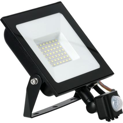 LED Reflektor sa senzorom LED/50W/230V 6500K IP44 crno