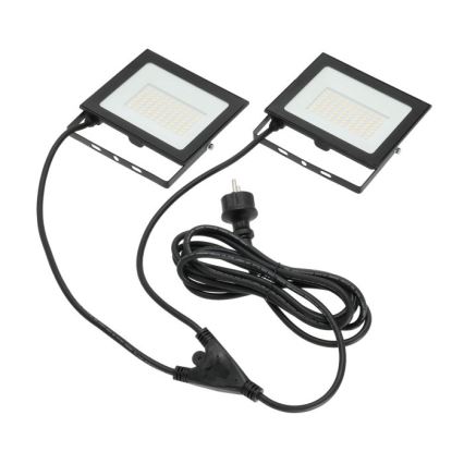LED Reflektor sa stalkom TIGRA 2xLED/50W/230V 4000K IP54 crno/žuta