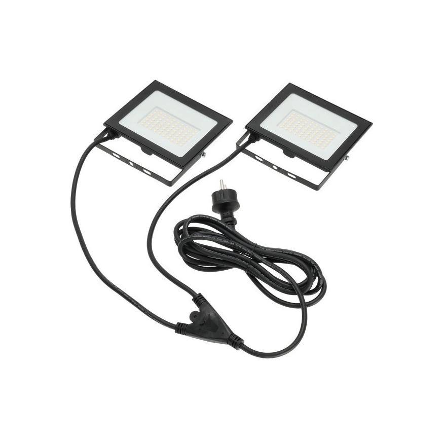 LED Reflektor sa stalkom TIGRA 2xLED/50W/230V 4000K IP54 crno/žuta