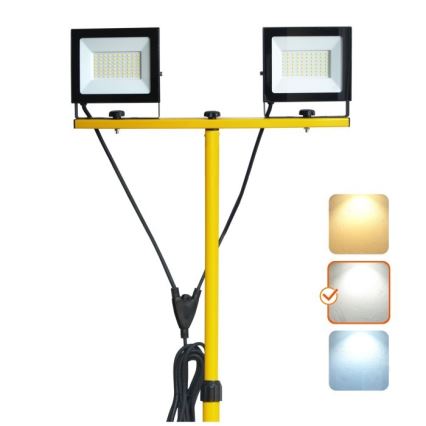 LED Reflektor sa stalkom TIGRA 2xLED/50W/230V 4000K IP54 crno/žuta