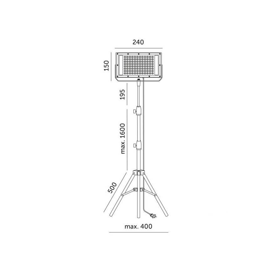 LED reflektor sa stalkom za uzgoj biljaka FIRON LED/45W/230V IP54 crna